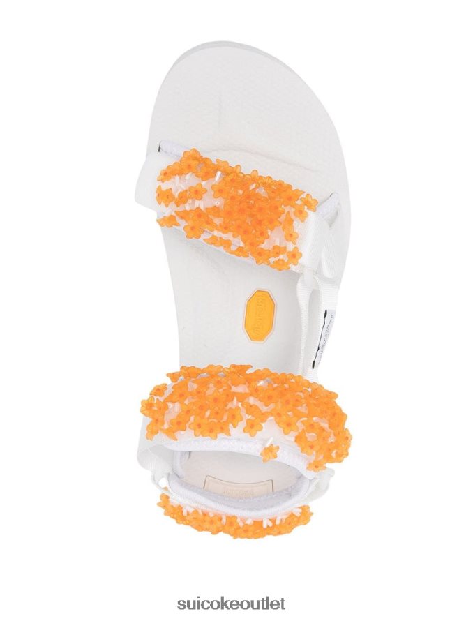 Unisex Cecilie Bahnsen x DEPA-V2CB-2 White/Orange SUICOKE Sandals 2002BP15