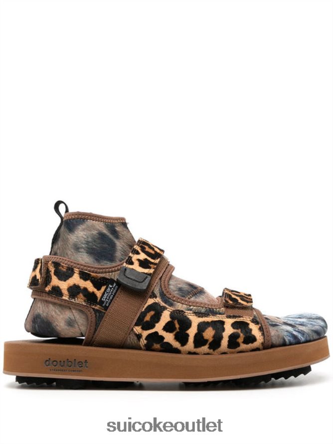 Unisex Doublet x WAS-5abDB-A Leopard SUICOKE Sandals 2002BP12